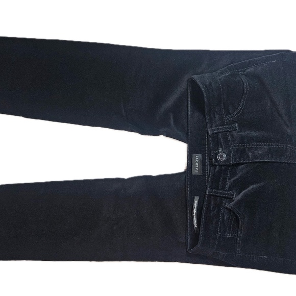 Talbots Pants Womens 4P Black Velveteen Straight Leg Petite 5 Pocket Zip Fly - Picture 3 of 5